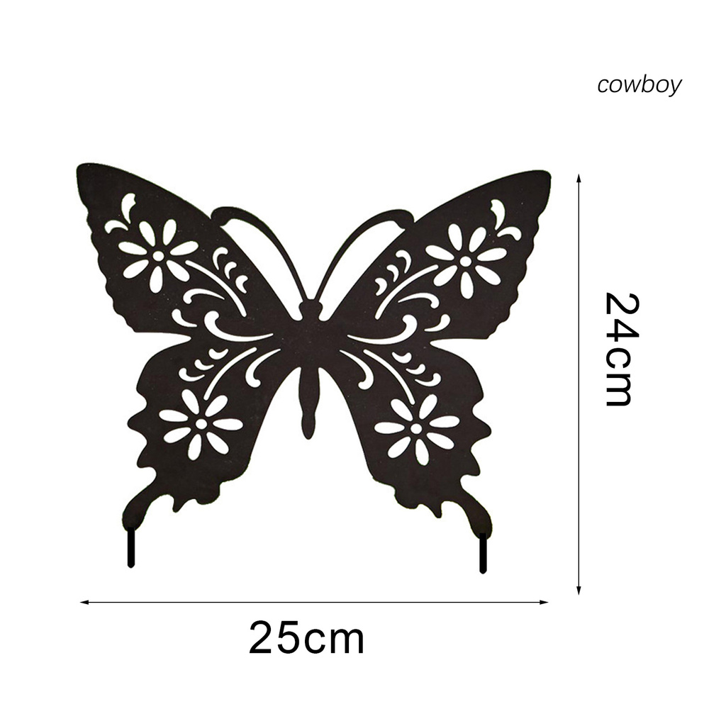 cowboy Animal Statue Eco-friendly Vivid Acrylic Simulation Butterfly Wall Ornament for Garden