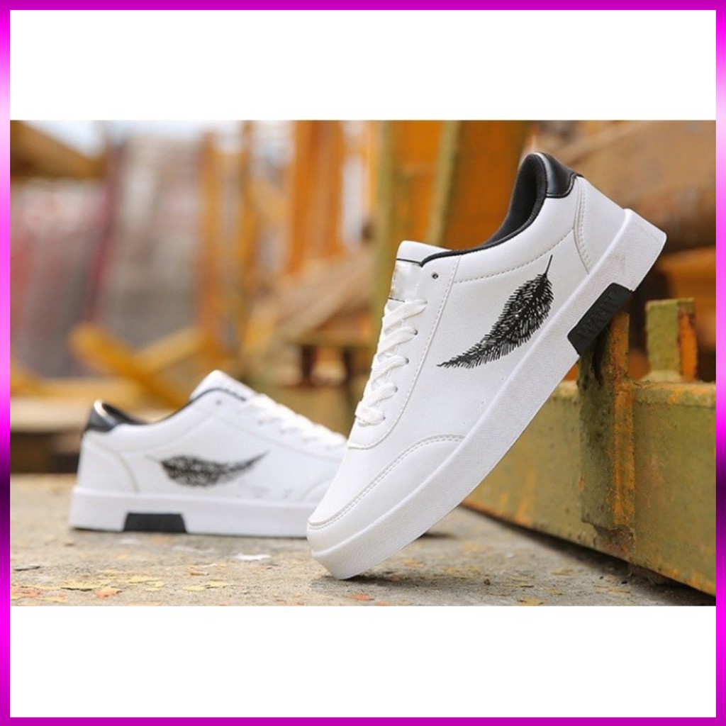 [Mã FAGREEN245 giảm tới 30K đơn 99K] Giày thể thao nam đế bệt có họa tiết lông vũ | BigBuy360 - bigbuy360.vn