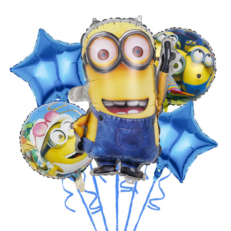 Carton Despicable Me Stuart Minion Foil Double Sided Balloon Set Party Supplies