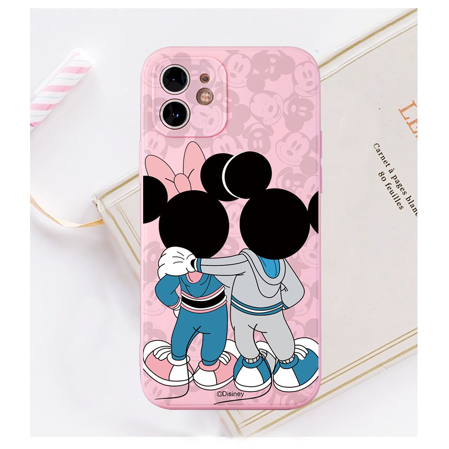 JM Mickey Mouse ilicone Case cho iphone 11 12 PRO MAX 6 6s 7 8 Plus XR Vỏ bảo vệ X XSMAX Vỏ mềm lỏng Bao phủ một nửa