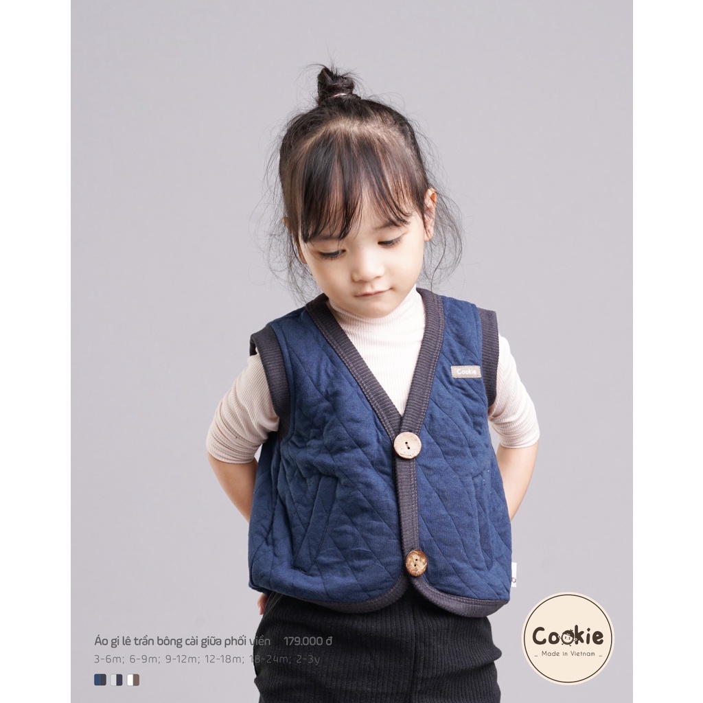 COOKIE Áo Gile Trần Bông Phong Cách Hàn Quốc Cho Bé