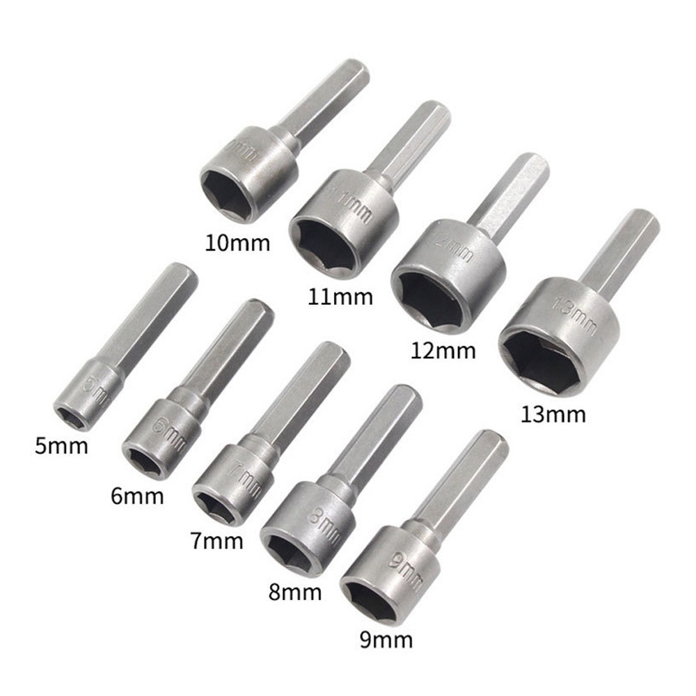 Set 9/14 đầu vặn ốc lục giác 1/4 inch cho tua vít điện