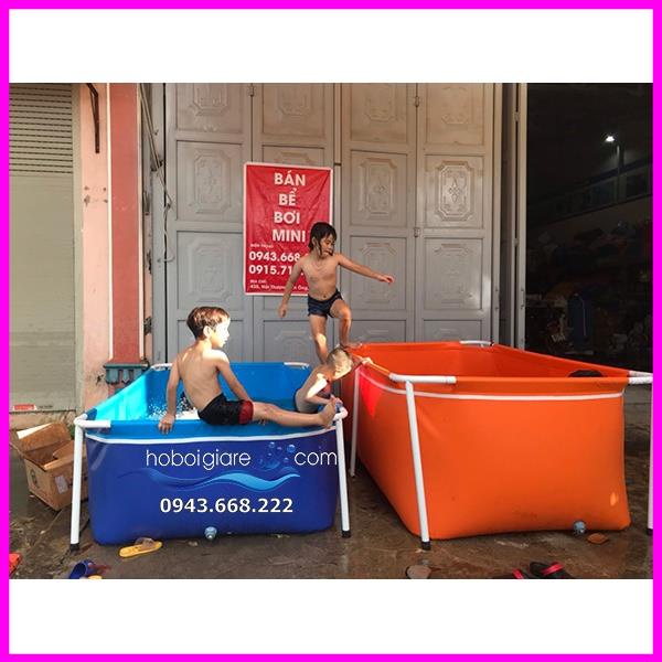 Bể bơi mini cho bé, bể bơi khung kim loại, bể bơi lắp ghép,phao tắm cho bé kích thước 3.1x3.1m bạt dày 0.6mm