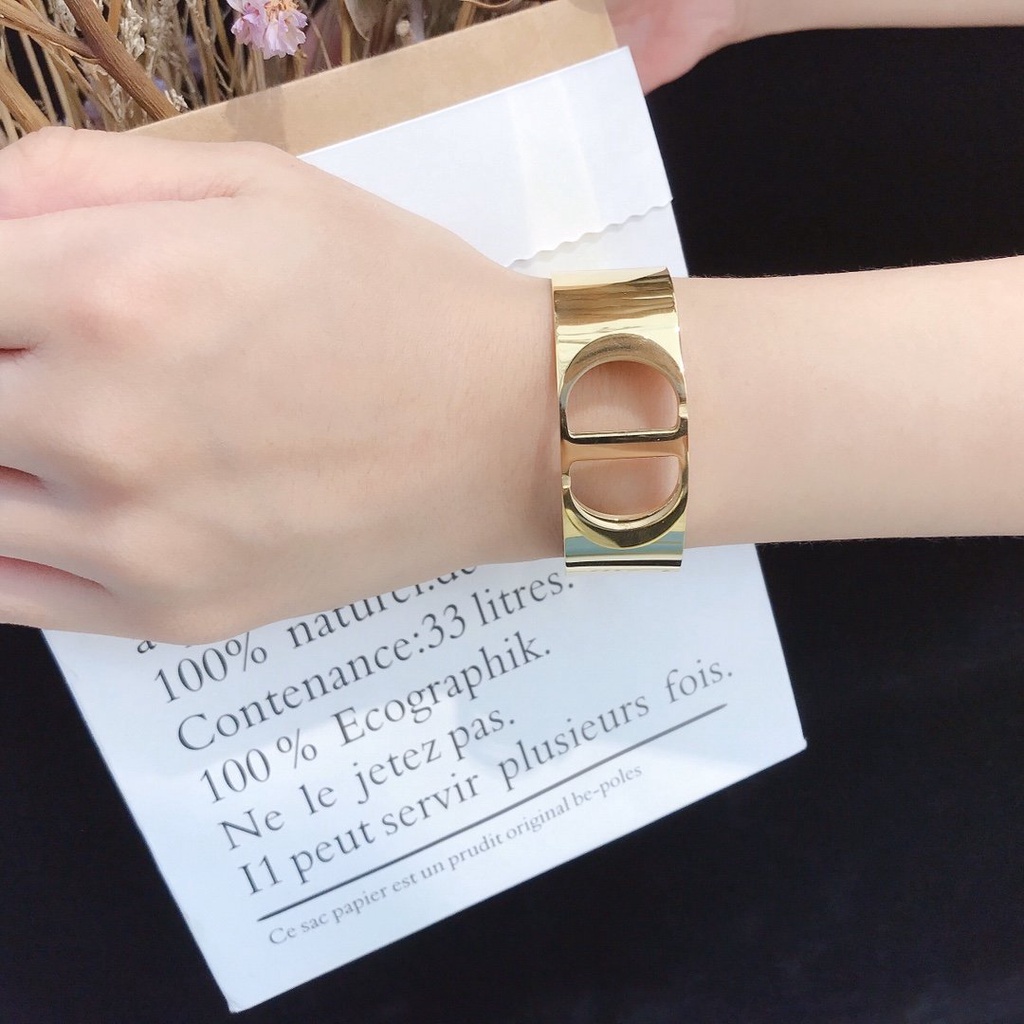 Vòng đeo tay Dior bằng thép titan phong cách Hàn Quốc thời trang cho nữ