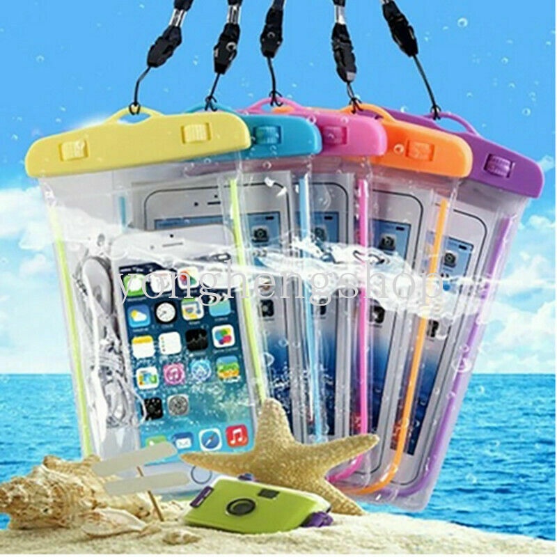 Túi Đựng Điện Thoại Chống Thấm Nước Màu Dạ Quang Kèm Dây Đeo Tiện Dụng