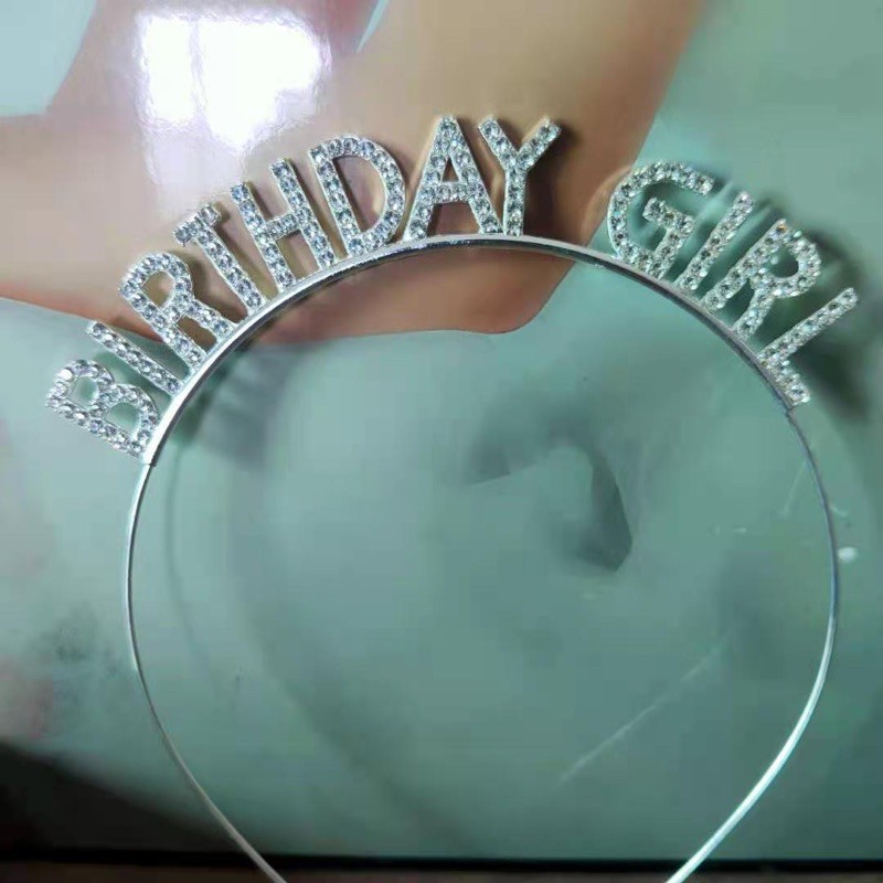 Bờm Birthday Girl đính hạt lấp lánh cho người lớn và trẻ em