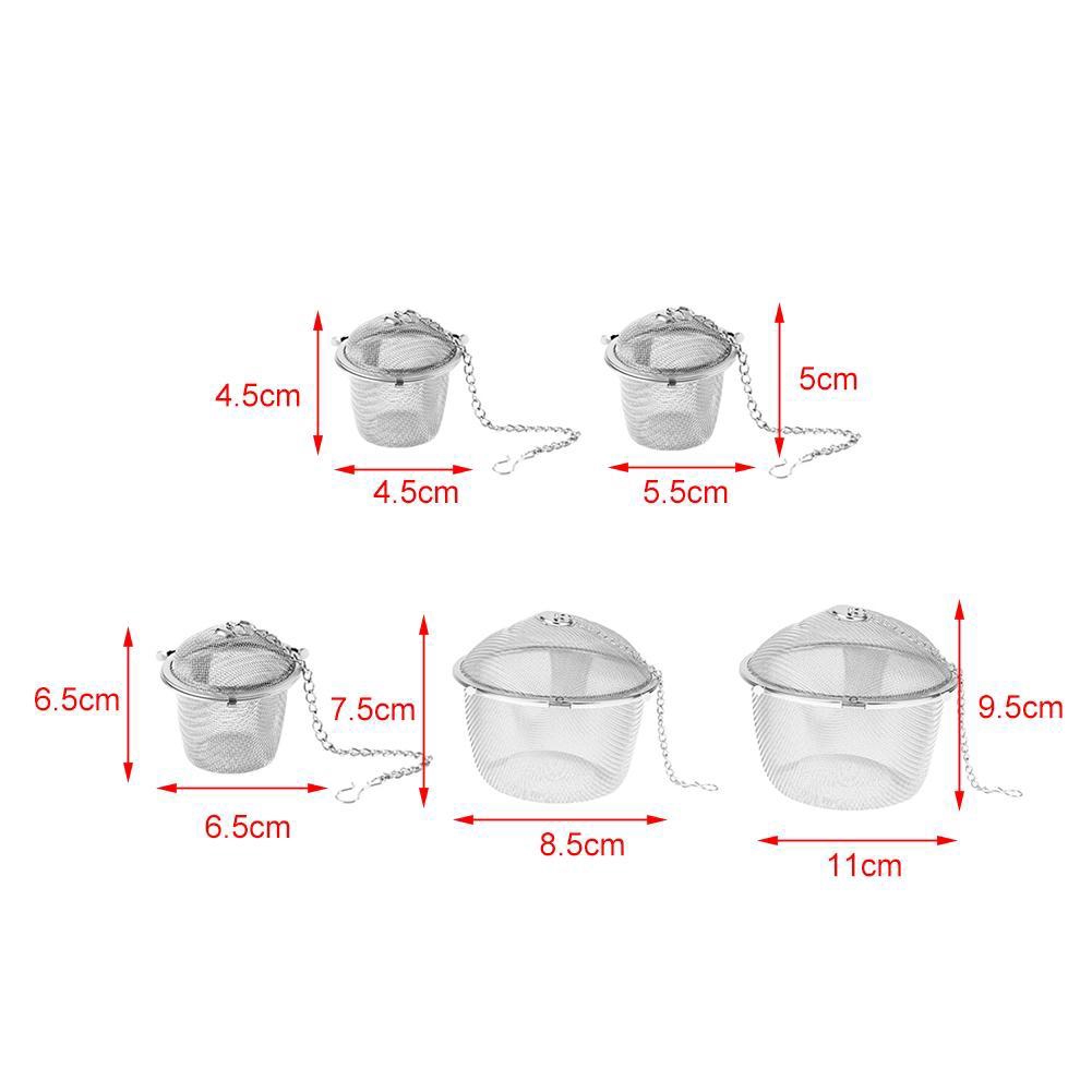 Dụng cụ lọc trà bằng thép không gỉ có 5 kích cỡ lựa chọn