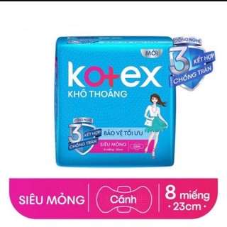 Băng vệ sinh Kotex mỏng cánh gói 8 miếng