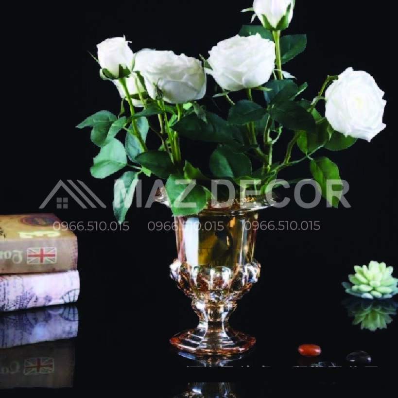 [Sỉ] Lọ ly thủy tinh đựng phật thủ cắm hoa nghệ thuật hoa trang trí tiệc cưới cao cấp màu vàng trắng đẹp giá rẻ