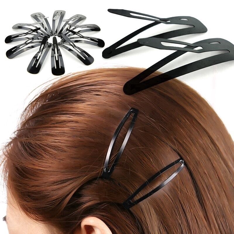 Bộ 12 kẹp tóc bằng kim loại kiểu dáng đơn giản trẻ trung 5/6cm