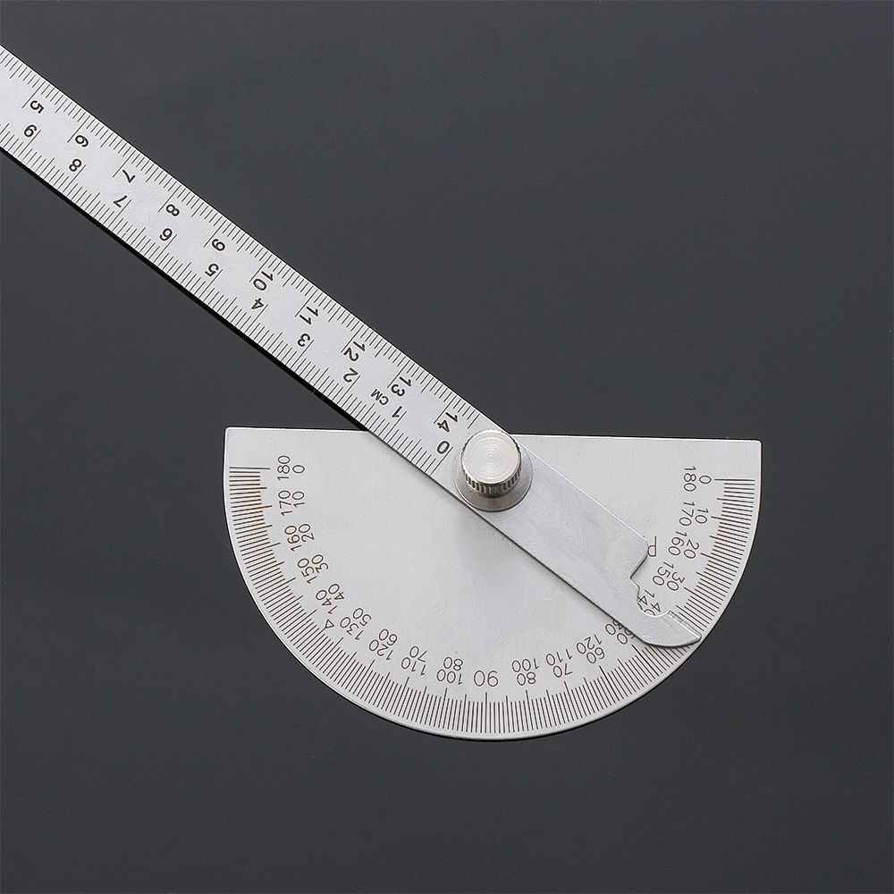 Thước Đo Góc 180 Độ Bằng Thép Không Gỉ 14.5cm Tùy Chỉnh Tiện Dụng