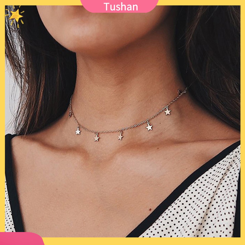 Vòng Cổ Choker Mặt Hình Ngôi Sao Năm Cánh Thời Trang Cho Nữ