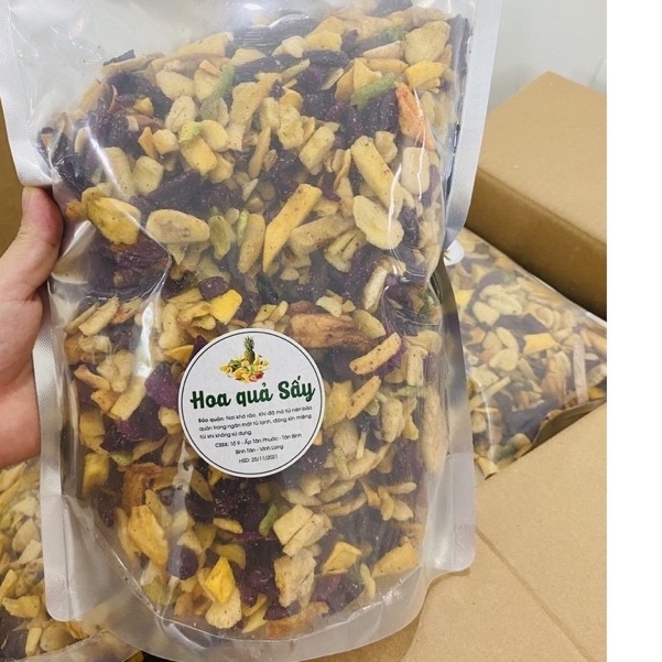 1kg Hoa quả sấy mix thập cẩm vỡ (trái cây sấy vỡ)