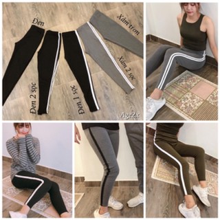 Quần legging nữ 1 sọc thể thao nữ AGE2X hàng VNXK, chất lượng cao, tôn chân dài miên man, Xám, Đen