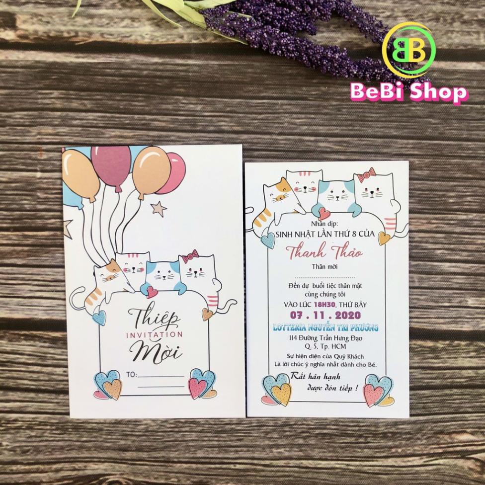 ✅|𝐗𝐚̉ 𝐊𝐡𝐨| Thiệp Sinh Nhật - Thiệp Thôi Nôi - Thiệp Đầy Tháng Cho Bé Mèo