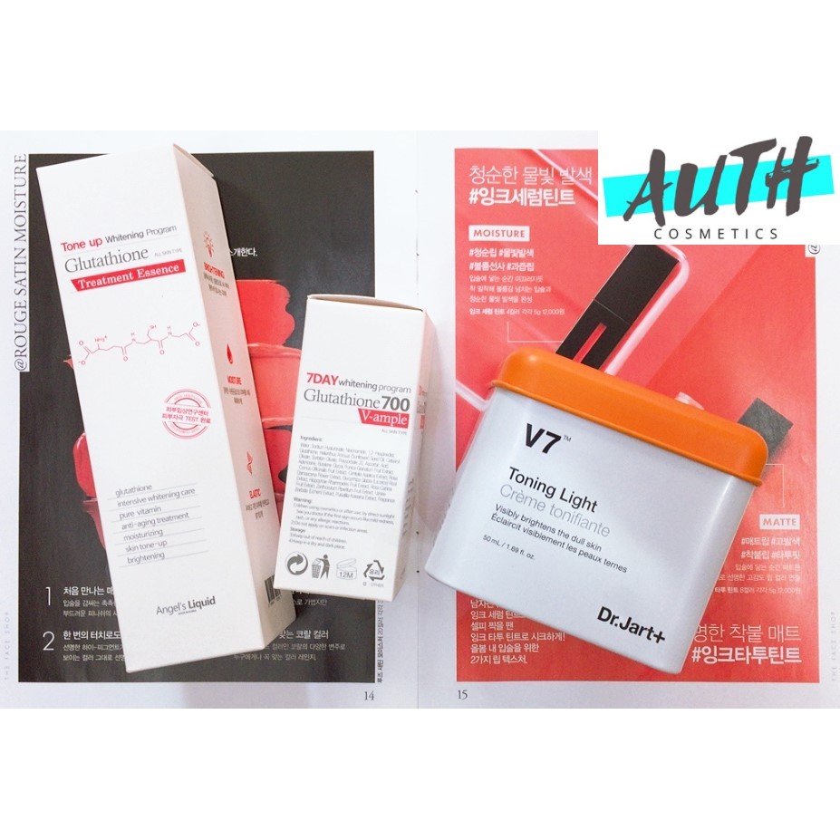 Bộ dưỡng trắng da kem V7 - huyết thanh 7Day - nước thần Angel's Glutahione Auth Hàn Quốc