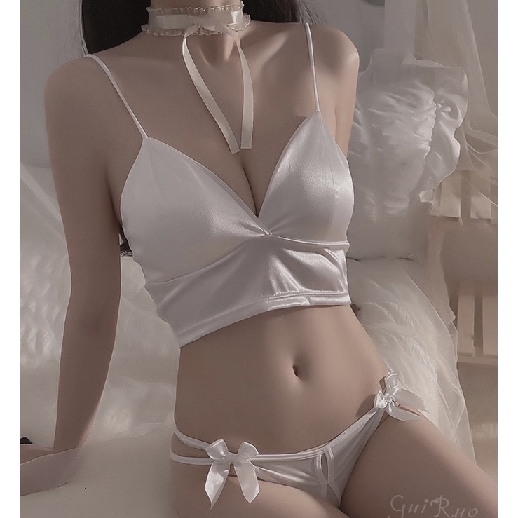 Áo Lót Satin Cổ V Quyến Rũ • Nội Y Cao Cấp Sexy • QR1131 | BigBuy360 - bigbuy360.vn