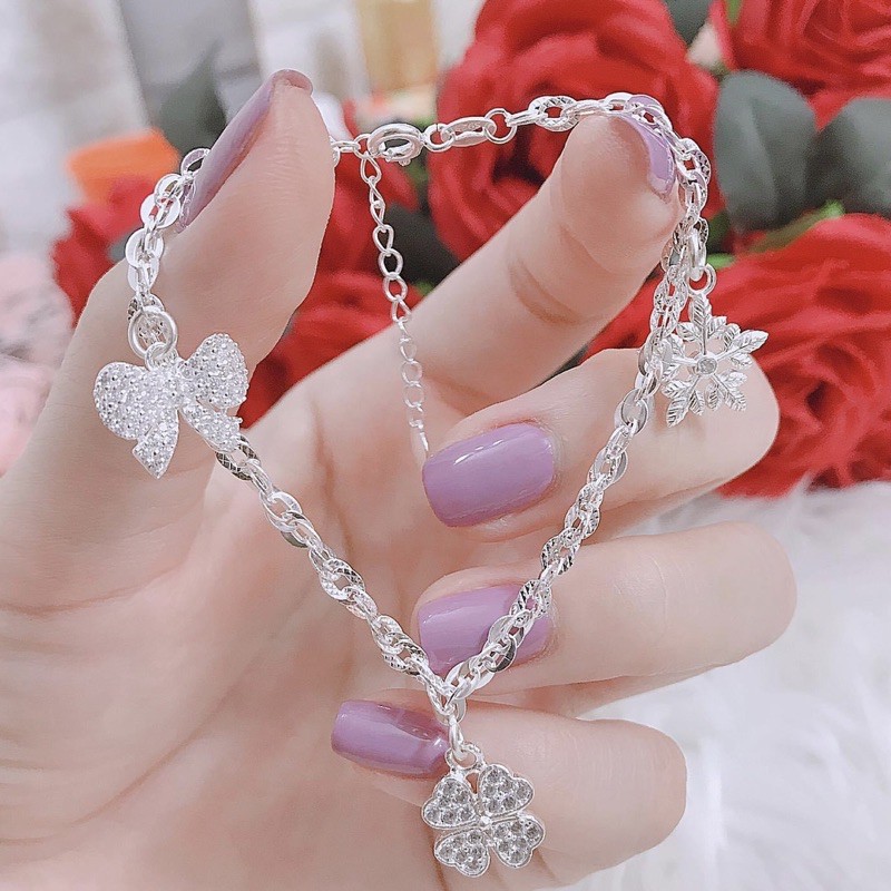 Lắc tay nữ bạc S925 siêu đẹp , dày dặn , sáng bóng - Vàng Bạc Khải Khải