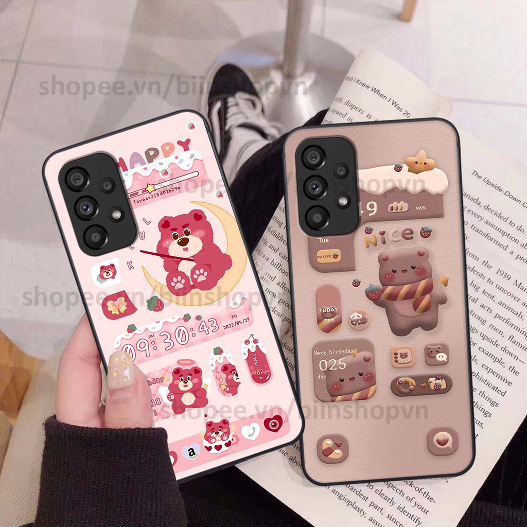 Ốp Samsung A13 / A23 / A53 in 3D icon gấu nổi siêu xinh, siêu đáng yêu, cá tính phong cách
