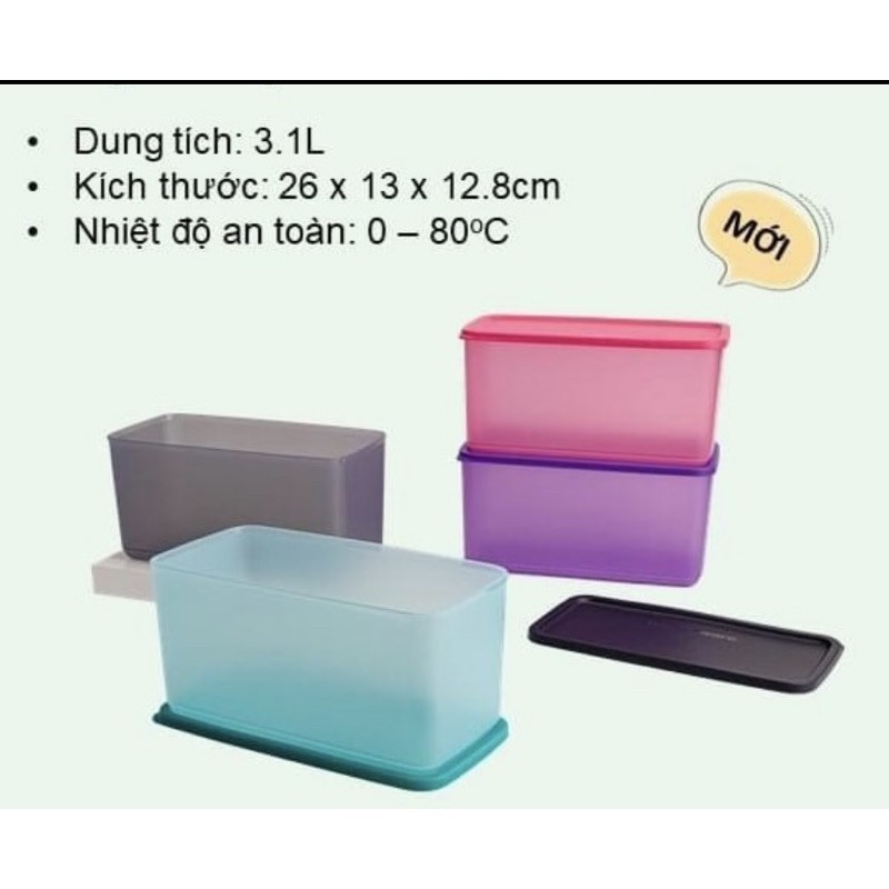 CHỌN MÀU Lẻ hộp mát bảo quản funtastic 3,1L / colorful rectangular 850ml / 1,9L tupperware