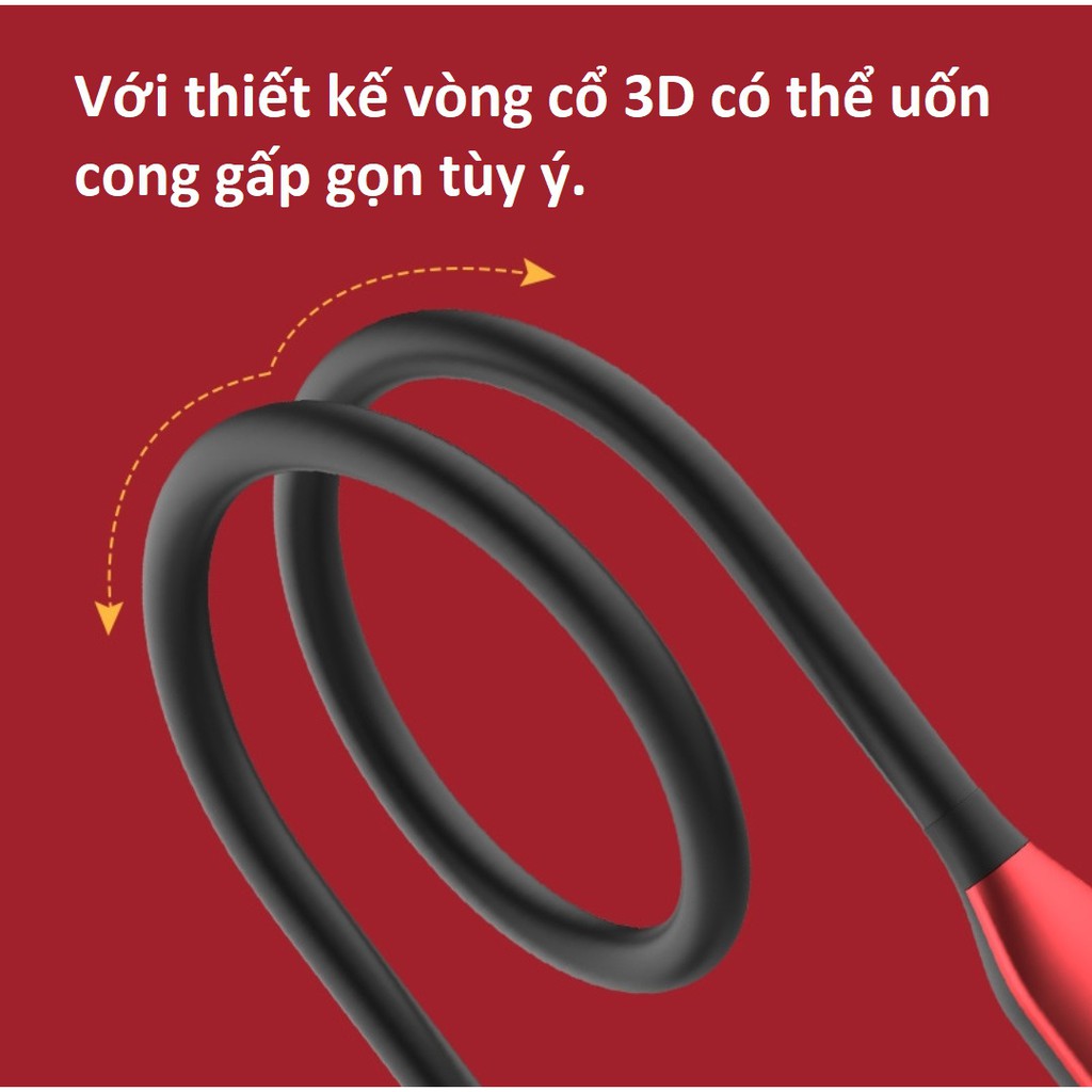 Tai nghe bluetooth đeo cổ thể thao 9D Hifi Stereo Pin 400mAh sử dụng liên tục từ 30 đến 50 giờ, Hỗ trợ khe cắm thẻ nhớ.