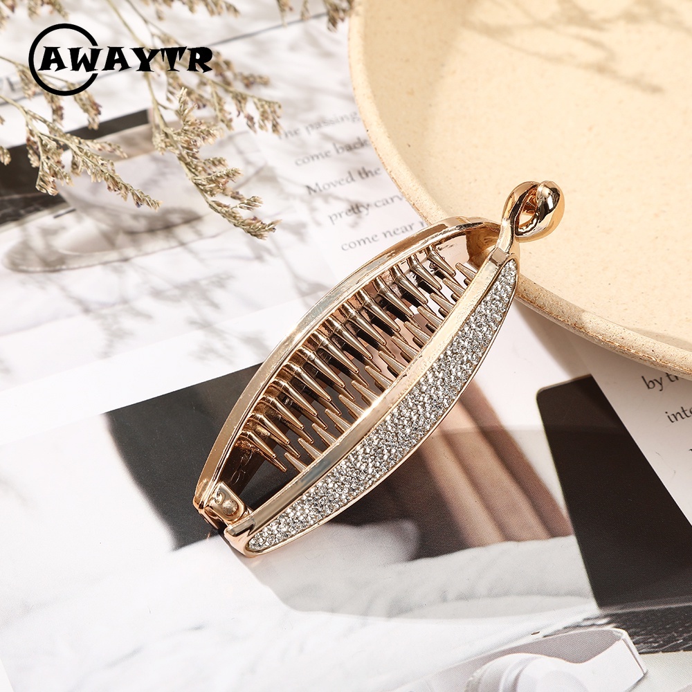 Kẹp tóc đính pha lê ngọc trai nhân tạo thời trang cho nữ