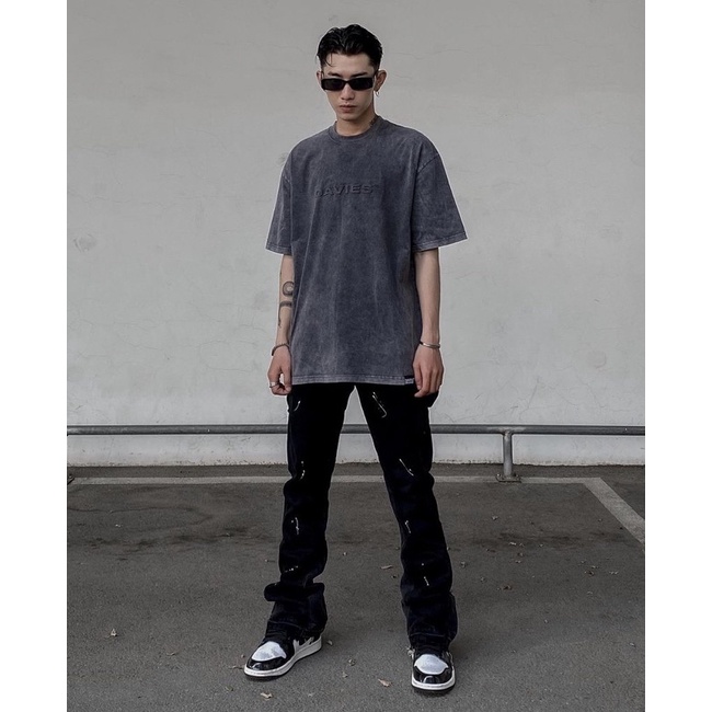 Quần ống loe vảy sơn gallerydept vibe Brokeboiz  màu đen