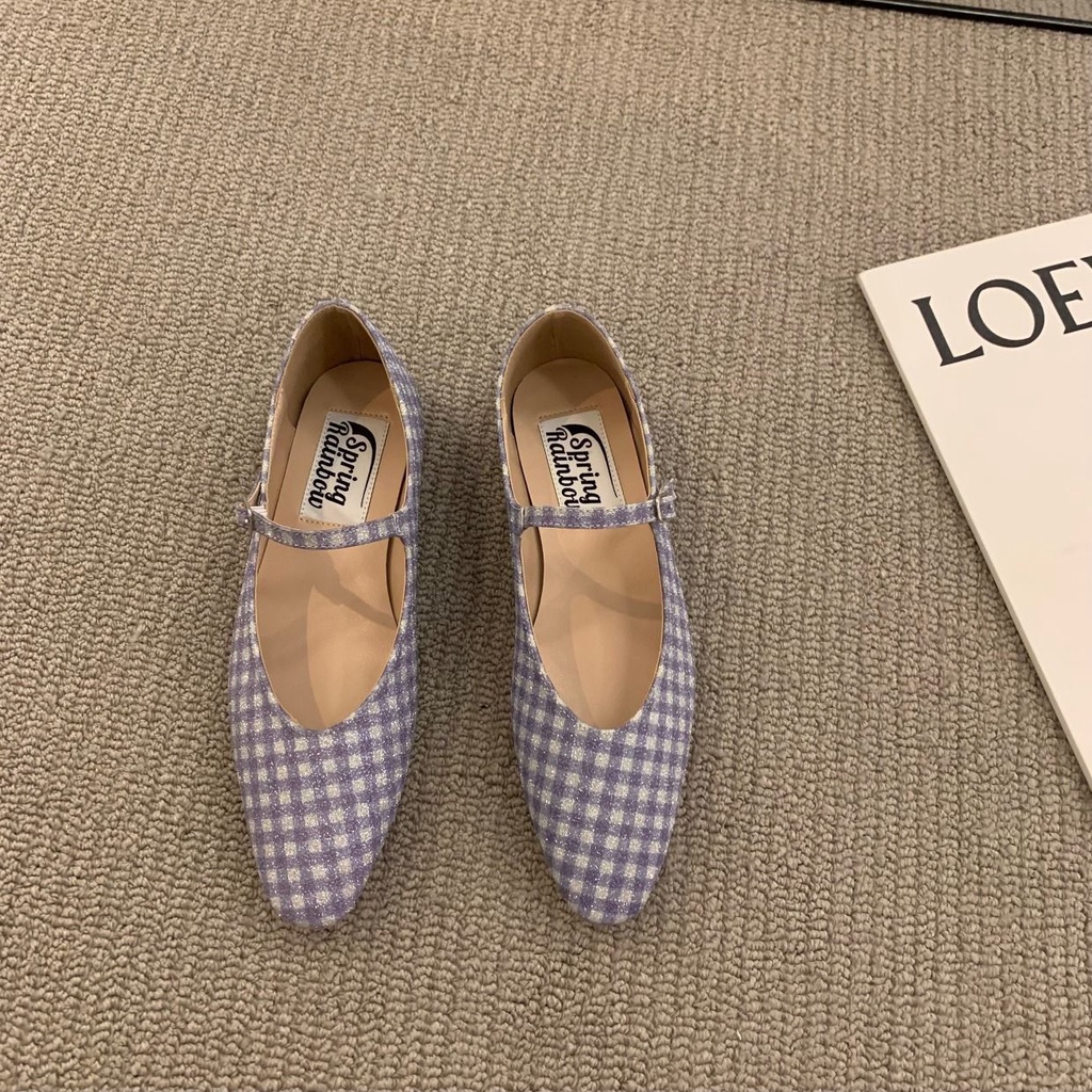 Giày Búp Bê Đế Bằng Phong Cách Retro Hàn Quốc Thời Trang Xuân Hè Cho Nữ