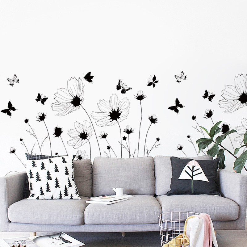 Decal dán tường - Giấy dán tường - Hoa gió - scenedecal - AM9201