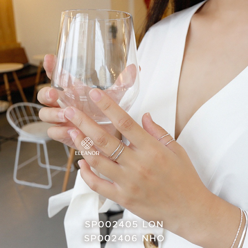 Nhẫn nữ Eleanor Accessories bạc 925 đúp viền kép phụ kiện trang sức thời trang cá tính