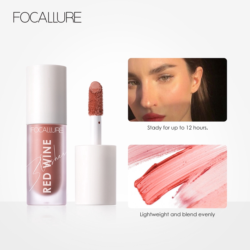 Kem má hồng FOCALLURE 42g tông đỏ rượu trang điểm mặt