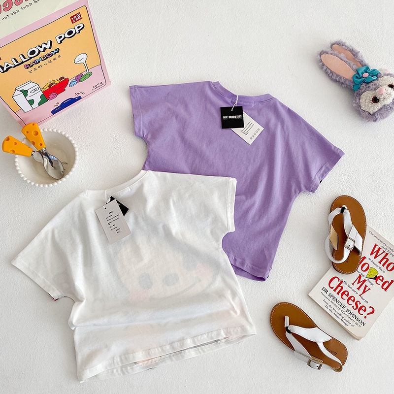 Áo Thun Ngắn Tay Họa Tiết Thỏ Hoạt Hình Thời Trang Mùa Hè Hàn Quốc Dành Cho Trẻ