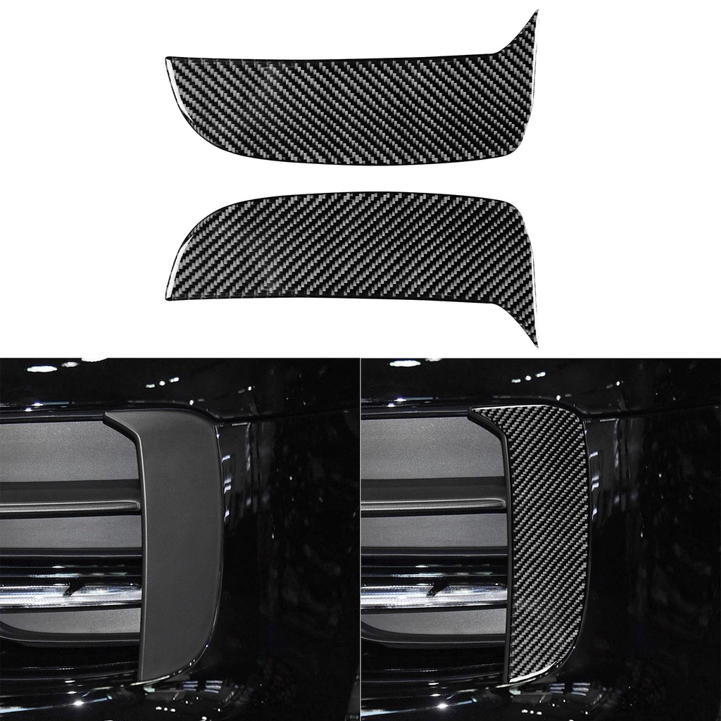 1 Cặp Miếng Dán Viền Đèn Pha Bằng Sợi Carbon PU Cho Xe Hơi Porsche Macan-Cayenne 18-21 L/R