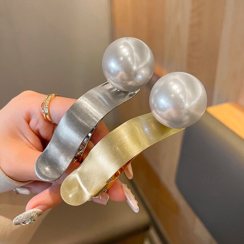 Kẹp Tóc Đính Ngọc Trai Lớn Phong Cách Pháp Cho Nữ