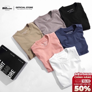 Áo Thun Nam, Áo Phông Nam Cổ Tròn BOUTON in Logo, Vải Cotton Co Giãn, Form Slim Fit ATEC0001 160STORE