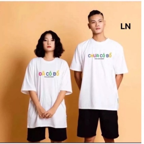 áo đôi nam nữ CHƯA CÓ BỒ, ÁO ĐÔI TÌNH YÊU  cotton có size NGOẠI CỠ BIG SIZE