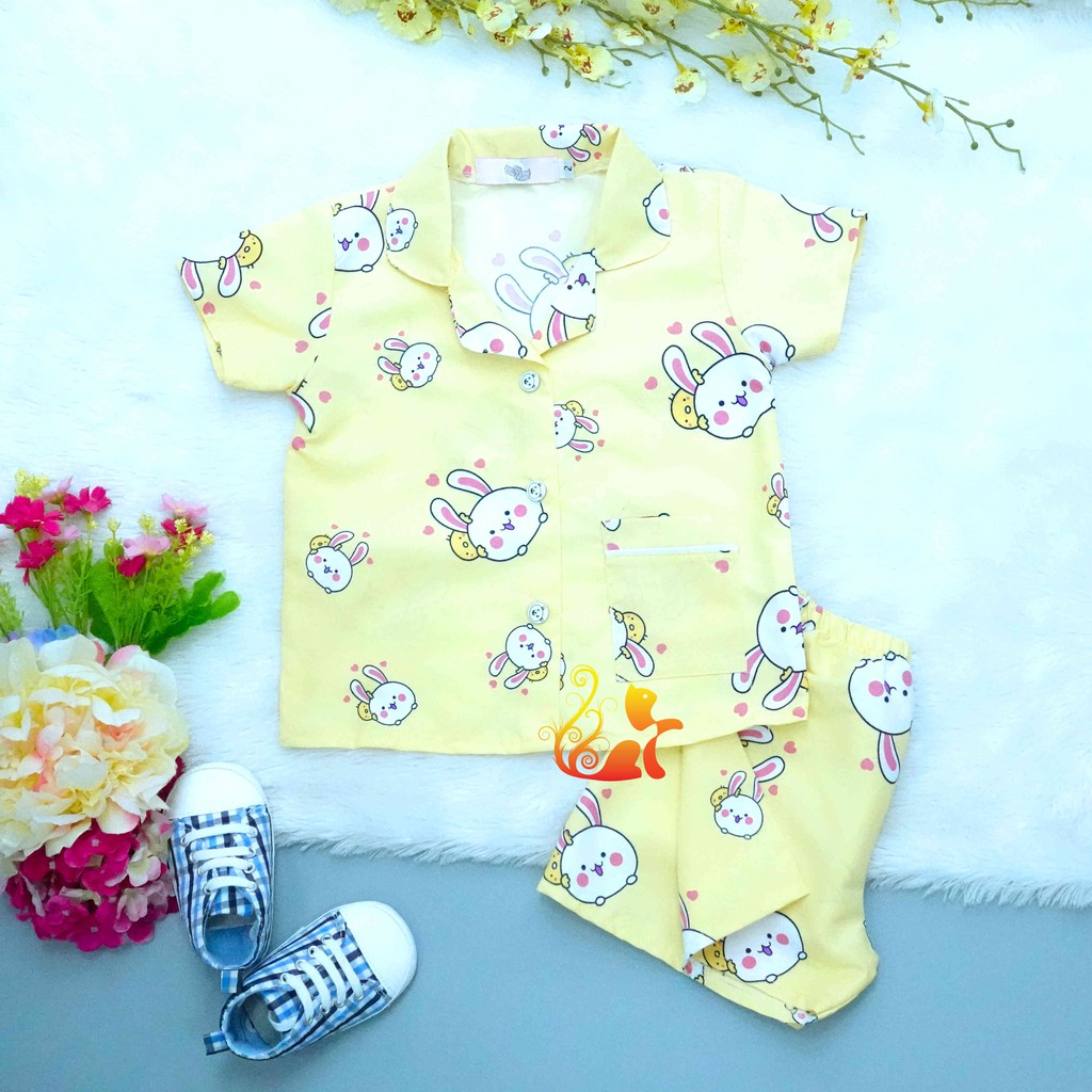 Bộ Đồ Mặc Nhà Pijama Kate Thái - &quot;Thỏ tròn&quot; - Cho Bé 8 - 38kg.