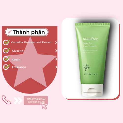 Sữa Rửa Mặt Innisfree Cleansing Foam, SRM Innisfree 150ml SRM1849