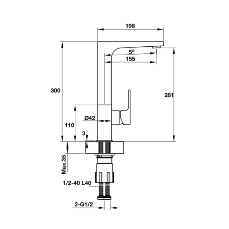 [FREESHIP HCM] Vòi Rửa Chén Hafele HT19-CH1F281 570.51.030 - Hàng Chính Hãng