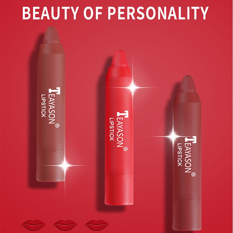 [Hàng mới về] Son môi TEAYASON chống nước chống dính lâu trôi 12 màu sắc tùy chọn