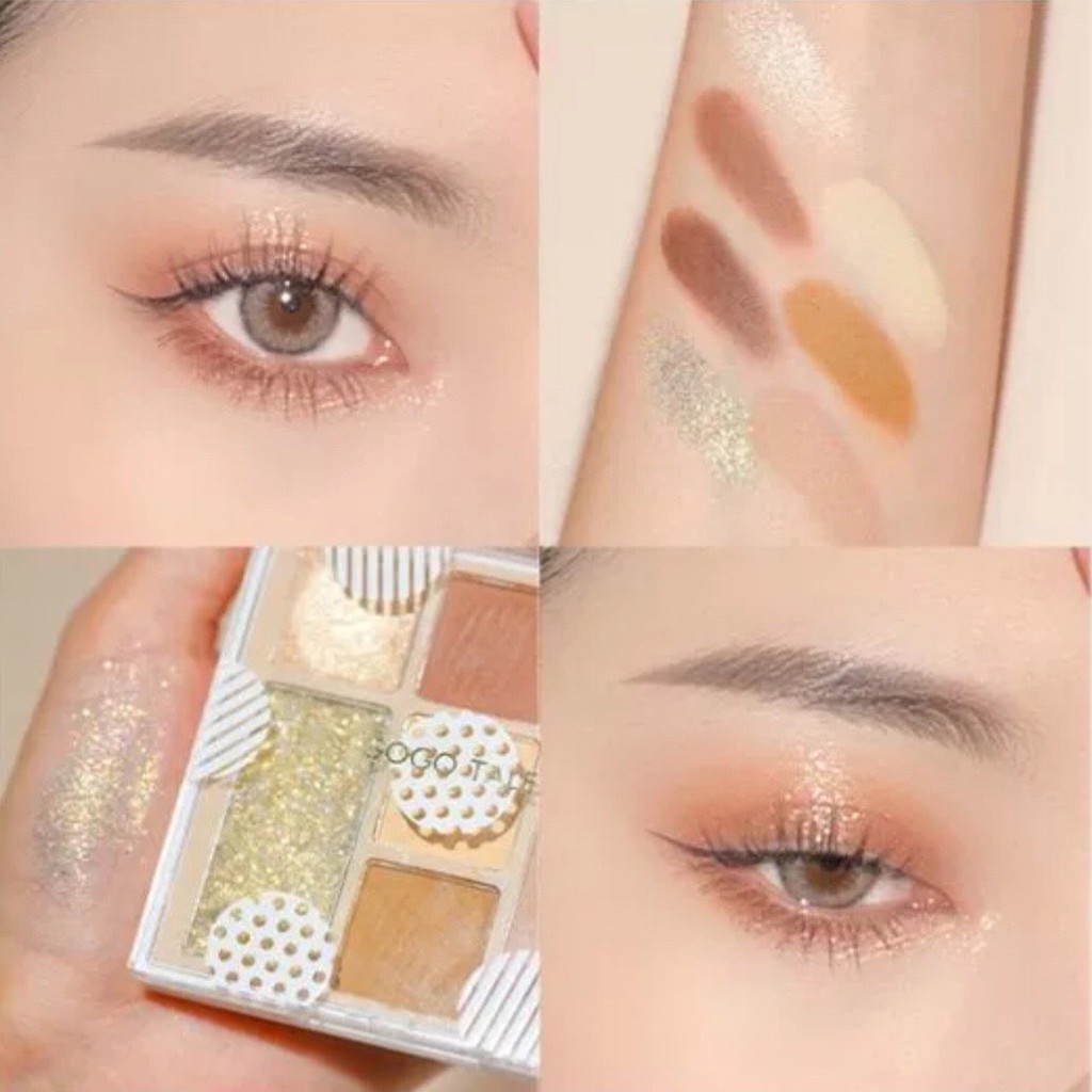 Bảng mắt đá băng 7 màu GOGO TALES tông cam đào hồng đất Bubble Spot Eyeshadow Palette  xinh xắn hot Tiktok GT241 GOGO77 | BigBuy360 - bigbuy360.vn