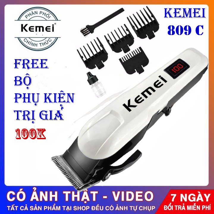 (BẢO HÀNH 12 THÁNG)Tông đơ cắt tóc KEMEI PRO KM-809C,Cắt tóc chuyên nghiệp cho thợ, gia đình, em bé, thú cưng