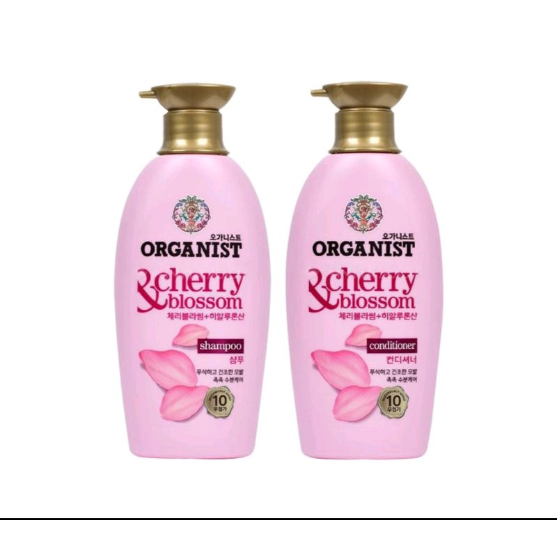 Bộ đôi dầu gội xả Organist chiết xuất từ hoa Anh đào - dành cho tóc khô chẽ ngọn chai 500ml ( xuất xứ Hàn Quốc