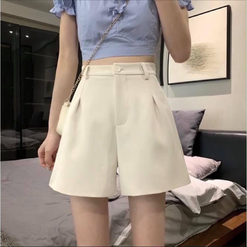 Quần short tây ngắn nữ ống suông trơn lụa cao cấp - Order taobao quảng châu
