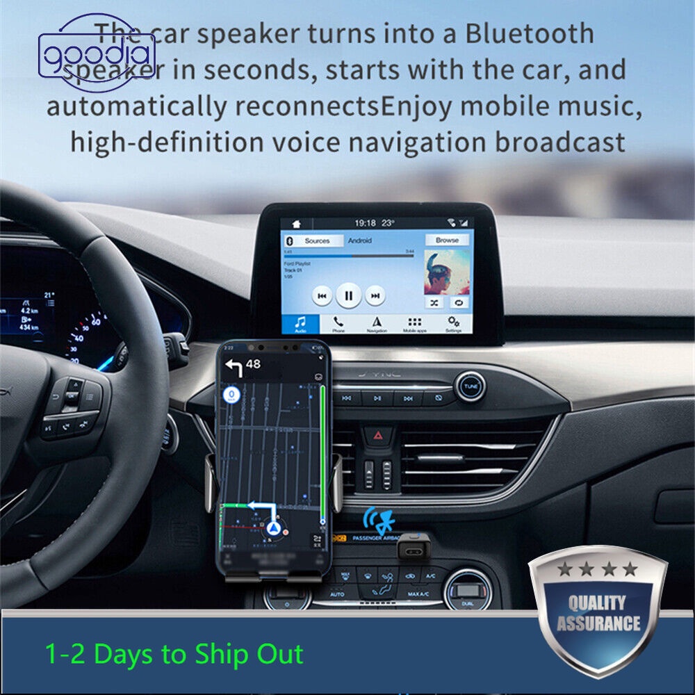 (Đang Bán) Bộ Thiết Bị Thu Phát Bluetooth 5.1 / 3.5mm Aux A2dp 2 Trong 1 Cho Xe Hơi