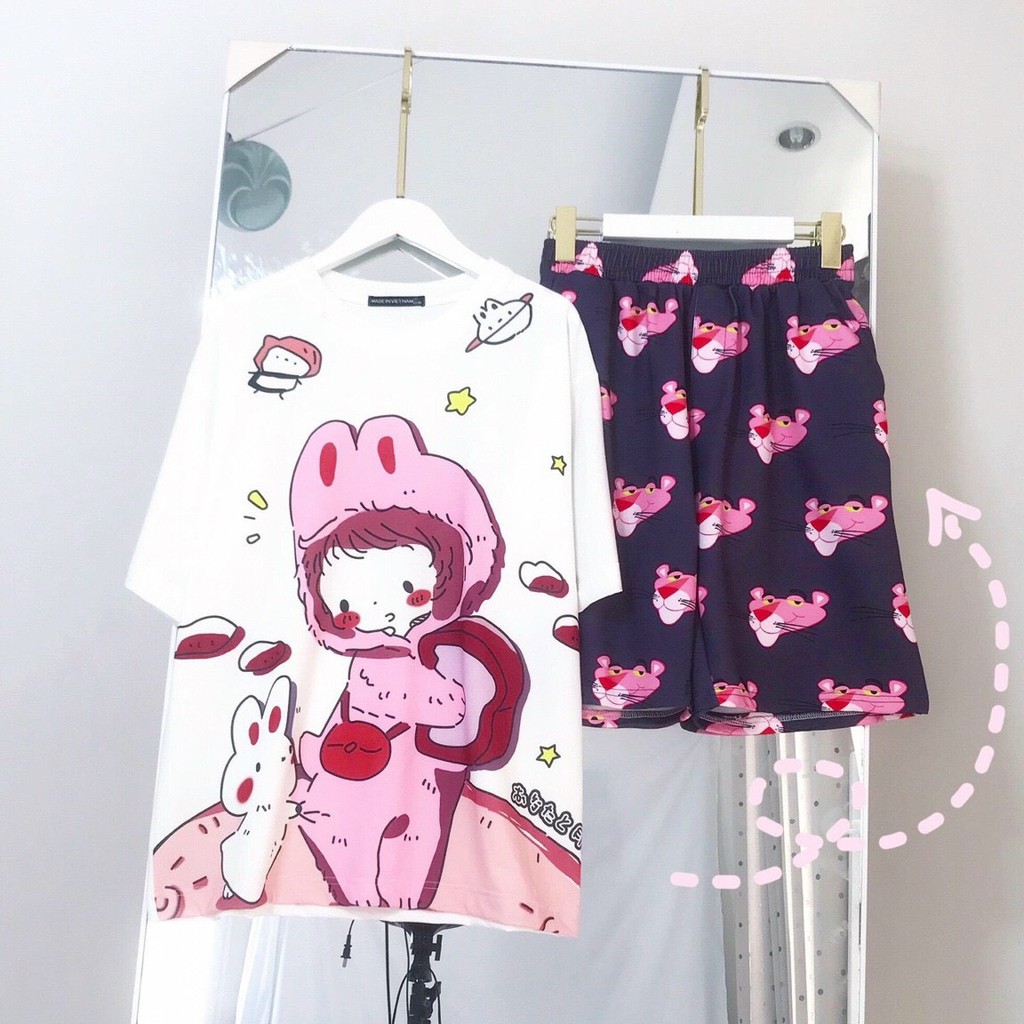 Set đồ bộ hoạt hình ❤️ Bộ mặc nhà Cartoon BÉ THỎ form rộng Freesize Unisex nam nữ Molly Fashion