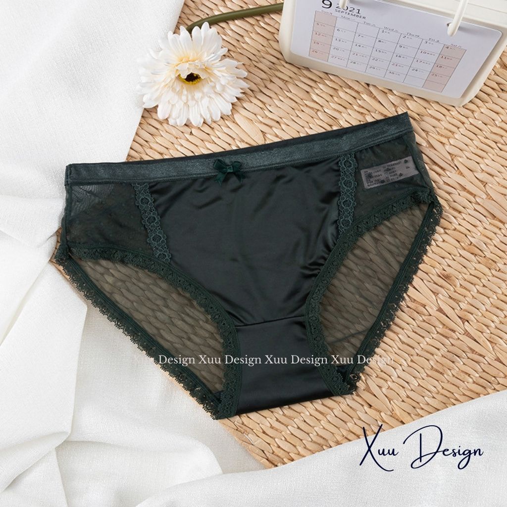 Quần lót nữ su lạnh cao cấp phối viền ren sexy co dãn thoáng khí- Xuu Design QC100