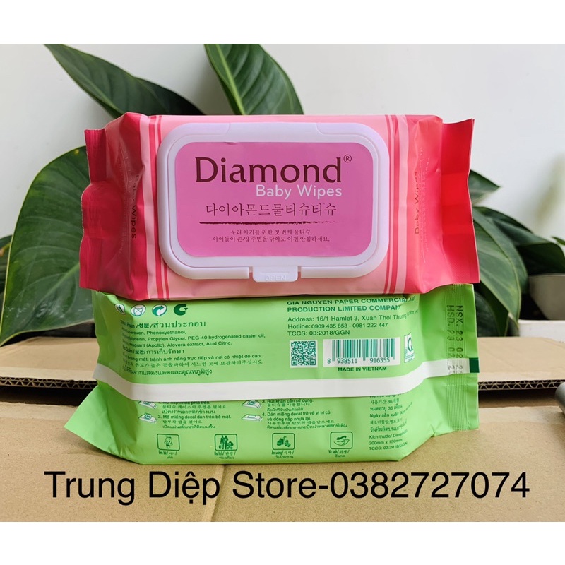 Khăn ướt cao cấp an toàn cho bé Diamond nặng 750g