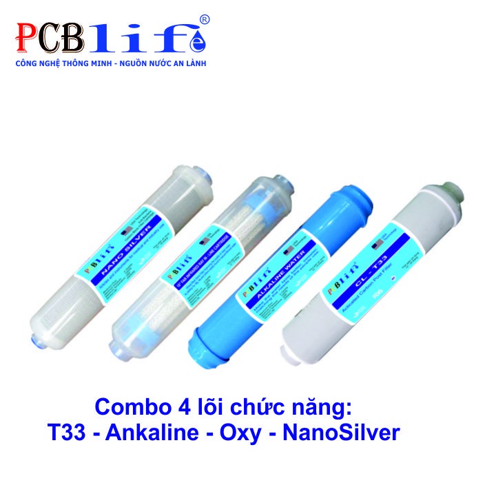 Combo 4 Lõi Chức Năng: T33-Ankaline-Oxy-NanoSilver - Máy Lọc Nước PCBlife - 5678