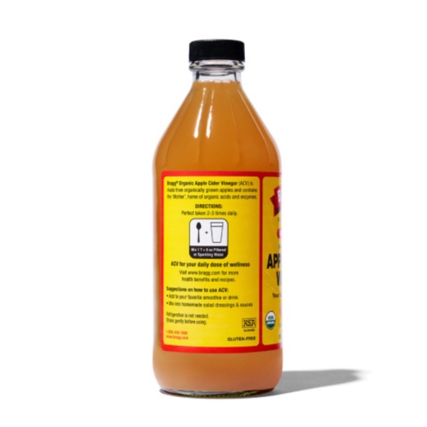 [ Chính hãng Mỹ ] Giấm táo hữu cơ chứa giấm cái hiệu Bragg Organic Apple Cider Vinegar -  Chai 946ml